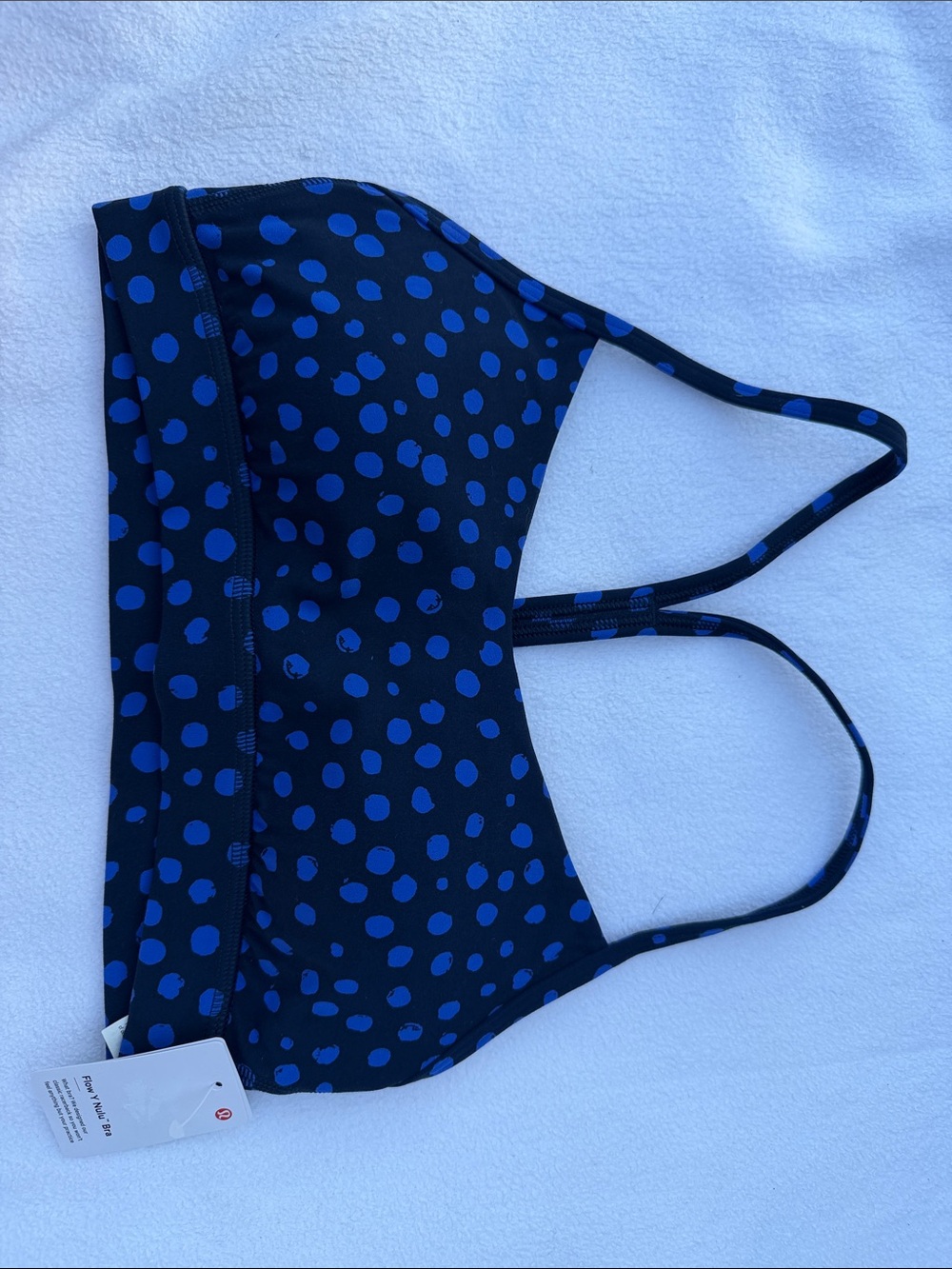 lululemon athletica Blue Polka Dot Strappy Sports Bra
